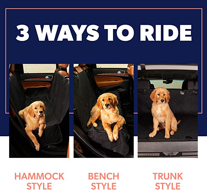Hard Bottom Dog Car Seat Cover with dog