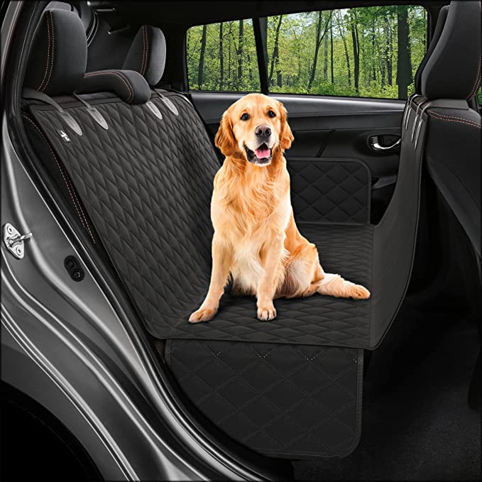 Hard Bottom Dog Car Seat Cover installed