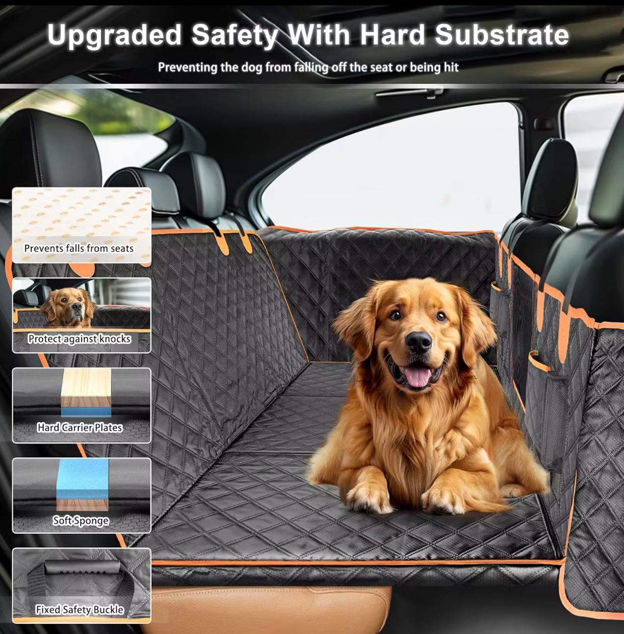 Hard Bottom Dog Car Seat Cover in use
